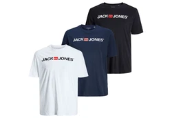 Jack & Jones T-Shirt 3er Pack Dunkelblau/Schwarz/Mischfarben/Blau/Rot