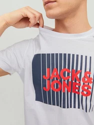 Jack & Jones T-Shirt 3er Pack Dunkelblau/Schwarz/Grün/Rot