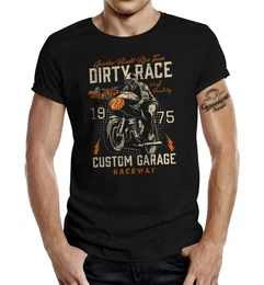 T-Shirt fr Biker Motorcycle Racer: Dirty Race aus Baumwolle