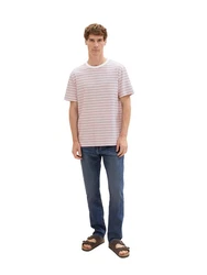 TOM TAILOR 5-Pocket Jeans Rot/Weiß