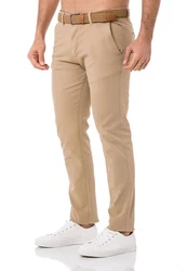 Redbridge Chinohose mit Gürtel  Khaki/Beige/Braun