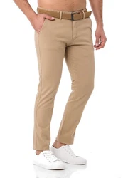 Redbridge Chinohose mit Gürtel  Khaki/Beige/Braun