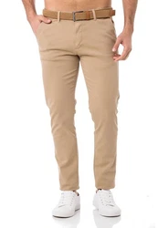 Redbridge Chinohose mit Gürtel  Khaki/Beige/Braun
