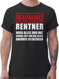 T-Shirt Warnung Rentner der alles wei I Geschenkideen Rentner Rente