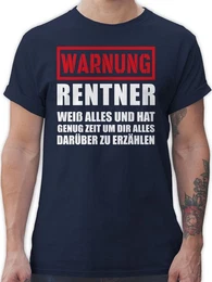 T-Shirt Warnung Rentner der alles wei I Geschenkideen Rentner Rente