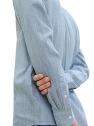 TOM TAILOR Langarmhemd Hellblau/Grau/Blau