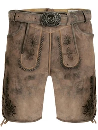 Trachtenlederhose Trachtenlederhose kurz Rainer sand-braun (2-tlg) inkl. Grtel