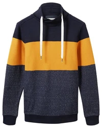TOM TAILOR Sweatshirt Cutline Snood Dunkelblau/Mischfarben/Braun/Orange