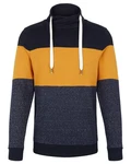 TOM TAILOR Sweatshirt Cutline Snood Dunkelblau/Mischfarben/Braun/Orange