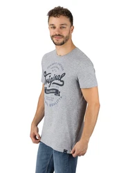 DENIMFY T-Shirt Herren Printshirt DFNuri Regular Fit Grau/Dunkelgrau