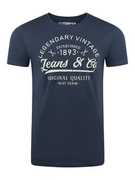 T-Shirt Herren Printshirt RIVLeon Regular Fit (1-tlg) Kurzarm Tee Shirt mit Rundhalsausschnitt aus 100% Baumwolle