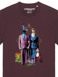 wat? Apparel T-Shirt Fancy Birds Dunkelrot/Bordeaux/Lila
