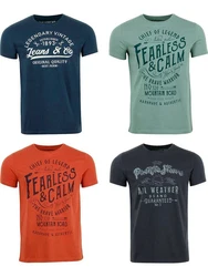 riverso Herren T-Shirt RIVLeon Regular Fit Kurzarm Print Tee Shirt Hellblau/Dunkelblau/Türkis/Dunkelgrün/Blau