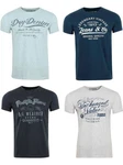 riverso Herren T-Shirt RIVLeon Regular Fit Kurzarm Print Tee Shirt Dunkelblau/Blau/Hellblau/Grau