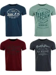 riverso Herren T-Shirt RIVLeon Regular Fit Kurzarm Print Tee Shirt Dunkelgrün/Dunkelblau/Türkis/Lila