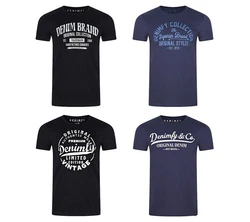 DENIMFY T-Shirt Herren Printshirt DFNuri Regular Fit Dunkelblau