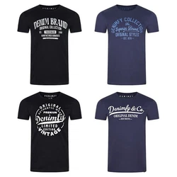 DENIMFY T-Shirt Herren Printshirt DFNuri Regular Fit Dunkelblau