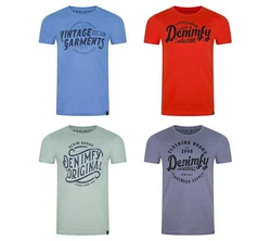 DENIMFY T-Shirt Herren Printshirt DFNuri Regular Fit Braun/Grau/Blau/Hellblau/Mischfarben