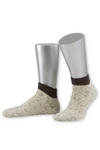 Lusana Trachtensocken LOFERL-SOCKEN natur/braun, beige/braun