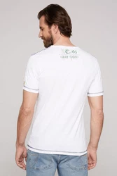 CAMP DAVID T-Shirt mit Front- und Backprint Creme/Grün/Weiß