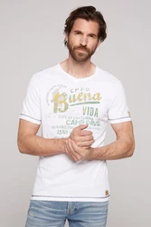 CAMP DAVID T-Shirt mit Front- und Backprint Creme/Grün/Weiß
