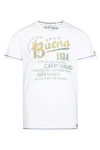 CAMP DAVID T-Shirt mit Front- und Backprint Creme/Grün/Weiß