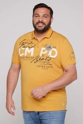 CAMP DAVID Poloshirt mit Front- und Backprint Gelb