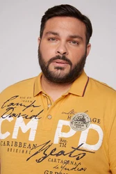 CAMP DAVID Poloshirt mit Front- und Backprint Gelb