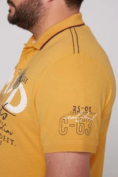 CAMP DAVID Poloshirt mit Front- und Backprint Gelb