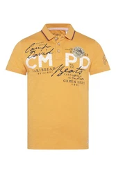 CAMP DAVID Poloshirt mit Front- und Backprint Gelb