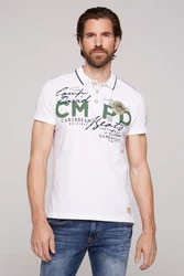 CAMP DAVID Poloshirt mit Front- und Backprint Grau/Beige/Rot/Creme/Braun