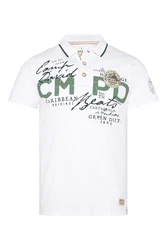CAMP DAVID Poloshirt mit Front- und Backprint Grau/Beige/Rot/Creme/Braun