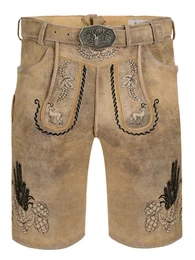 Trachtenlederhose Trachtenlederhose kurz Eberhard sand (2-tlg) inkl. Grtel