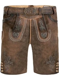 Trachtenlederhose Trachtenlederhose kurz Bernd hellbraun (2-tlg) inkl. Grtel
