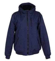 Sakko mit Kapuze Dunkelblaue, geftterte Jacke mit Kapuze XL