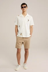 WE Fashion Businesshemd Beige/Weiß/Blau/Creme