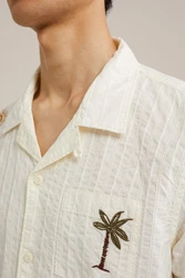 WE Fashion Businesshemd Beige/Weiß/Blau/Creme