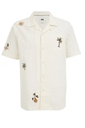 WE Fashion Businesshemd Beige/Weiß/Blau/Creme