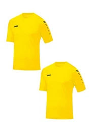 T-Shirt Trikot 2er-Set Kurzarm Rundhals Moderne Uni-Optik 7426 in Gelb-2