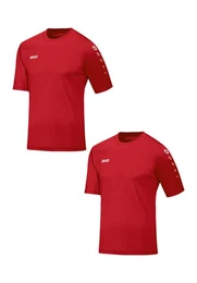 T-Shirt Trikot 2er-Set Kurzarm Rundhals Moderne Uni-Optik 7426 in Rot-2