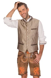 KRGER BUAM Trachtenlederhose Lederhose Herren kurz - HOLLAND - braun