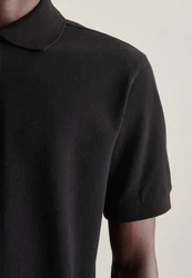 seidensticker Poloshirt Regular Polo Uni Schwarz