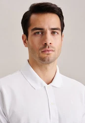 seidensticker Poloshirt Regular Polo Uni Weiß/Creme/Grau