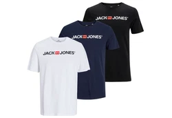 Jack & Jones T-Shirt JJECORP LOGO 3er PACK Schwarz/Dunkelblau/Mischfarben/Hellblau/Blau