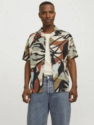 Jack & Jones JORSEQUOIA TENCEL AOP RESORT SHIRT Langarmhemd Beige/Blau/Mischfarben
