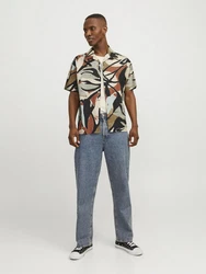 Jack & Jones JORSEQUOIA TENCEL AOP RESORT SHIRT Langarmhemd Beige/Blau/Mischfarben