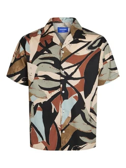Jack & Jones JORSEQUOIA TENCEL AOP RESORT SHIRT Langarmhemd Beige/Blau/Mischfarben Jack & Jones JORSEQUOIA TENCEL AOP RESORT SHIRT Langarmhemd Beige/Blau/Mischfarben