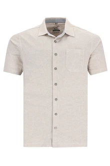 Hajo Poloshirt H Polohemd durchgeknöpft Stay Fresh konf. Kragen taupe