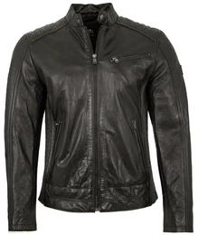 Lederjacke Rocket - Herren Lederjacke Bikerjacke Lammnappa schwarz