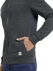 TOM TAILOR Sweatjacke Sweatshirt mit Stehkragen Dunkelgrau/Hellgrau/Grau/Dunkelblau